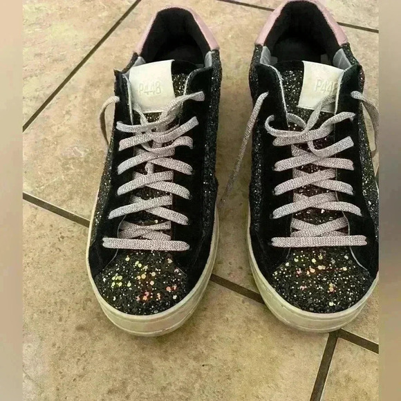 John Glitter - Grey - Women P448 Glitter Sneakers